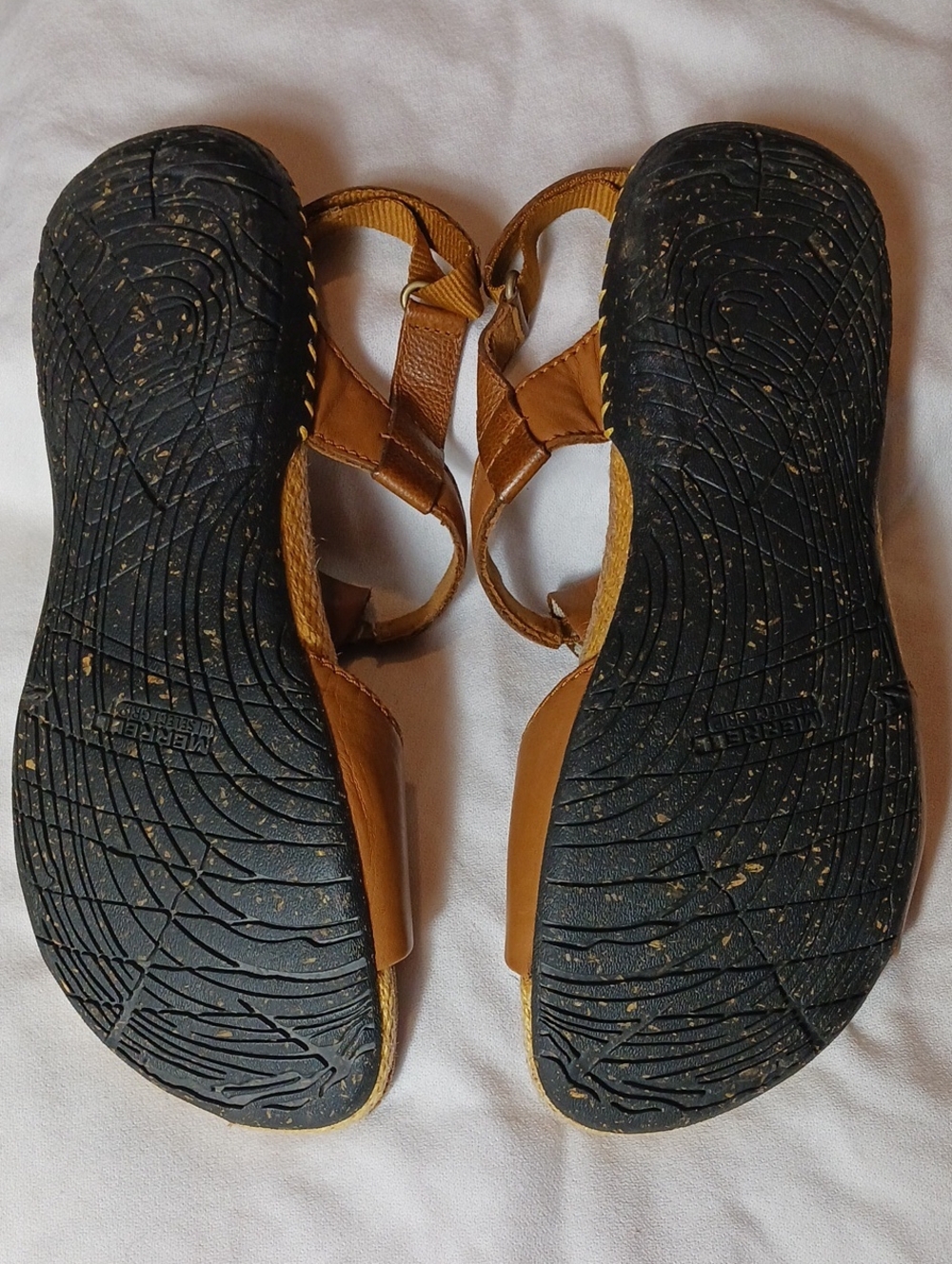 Merrell Whisper Link T-Strap Leather Sandals Ergonomic Boho Chic Granola Size 9 - Picture 2 of 10